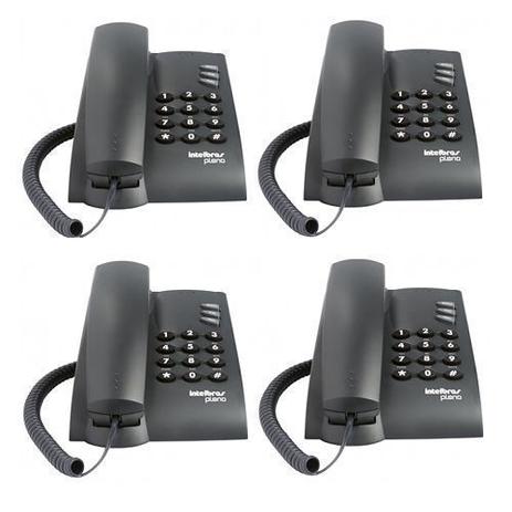 Kit 04 Telefones Intelbras Com Fio Mesa ou Parede Pleno Preto Menor preço em Kit 04 Telefones Intelbras Com Fio Mesa ou Parede Pleno Preto