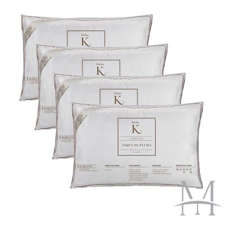 Kit 04 Travesseiros Kacyumara Toque de Pluma 100% Algodão 233 Fios Menor preço em Kit 04 Travesseiros Kacyumara Toque de Pluma 100% Algodão 233 Fios