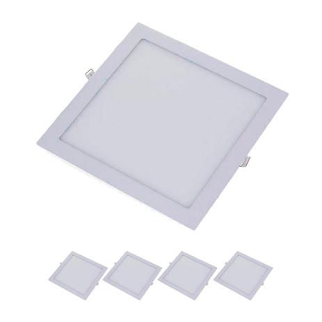 Kit 05 Painel Luminária Plafon Embutir LED Quadrado 18w 6500k - Economax Menor preço em Kit 05 Painel Luminária Plafon Embutir LED Quadrado 18w 6500k - Economax