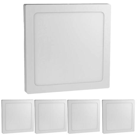 Kit 05 Painel Luminária Plafon Sobrepor LED Quadrado 18w 6500k - Economax Menor preço em Kit 05 Painel Luminária Plafon Sobrepor LED Quadrado 18w 6500k - Economax