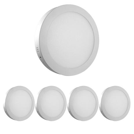 Kit 05 Painel Luminária Plafon Sobrepor LED Redondo 18w 6500k - Economax Menor preço em Kit 05 Painel Luminária Plafon Sobrepor LED Redondo 18w 6500k - Economax