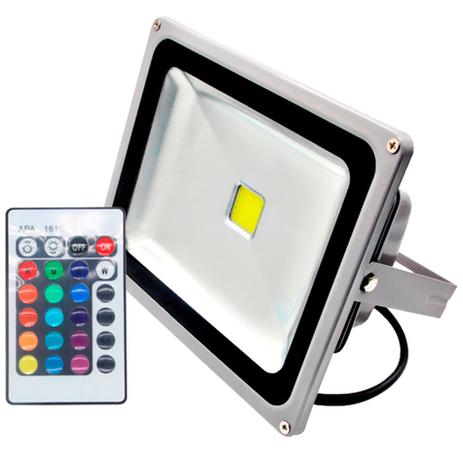Kit 05 Pecas - Holofote Refletor Led 100w Rgb Controle Remoto Bivolt - Powerxl Menor preço em Kit 05 Pecas - Holofote Refletor Led 100w Rgb Controle Remoto Bivolt - Powerxl