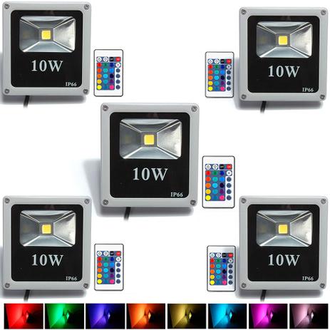 Kit 05 Pecas - Holofote Refletor Led 10w Rgb   Controle Remoto Bivolt - Powerxl é boa?