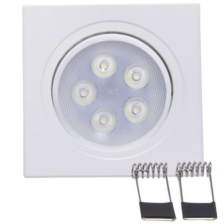 Kit 05 peças spot super led lampada quadrado 5w branco frio - Swissport Menor preço em Kit 05 peças spot super led lampada quadrado 5w branco frio - Swissport