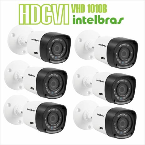 Kit 06 Câmeras com Infravermelho Intelbras HDCVI VHD 1010B Lente 3.6 720p Branca Menor preço em Kit 06 Câmeras com Infravermelho Intelbras HDCVI VHD 1010B Lente 3.6 720p Branca