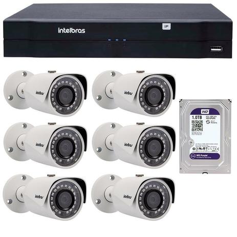Kit 06 Câmeras de Segurança IP 1Mp HD 720p Intelbras VIP S 3020 G3 + NVD 1208 Intelbras, NVR, HVR + HD WD Purple 1TB Menor preço em Kit 06 Câmeras de Segurança IP 1Mp HD 720p Intelbras VIP S 3020 G3 + NVD 1208 Intelbras, NVR, HVR + HD WD Purple 1TB