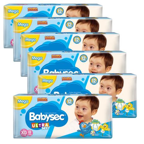 Kit 06 FRALDAS BABYSEC GALINHA PINTADINHA ULTRASEC-XG-192 UNIDS - Softys Menor preço em Kit 06 FRALDAS BABYSEC GALINHA PINTADINHA ULTRASEC-XG-192 UNIDS - Softys