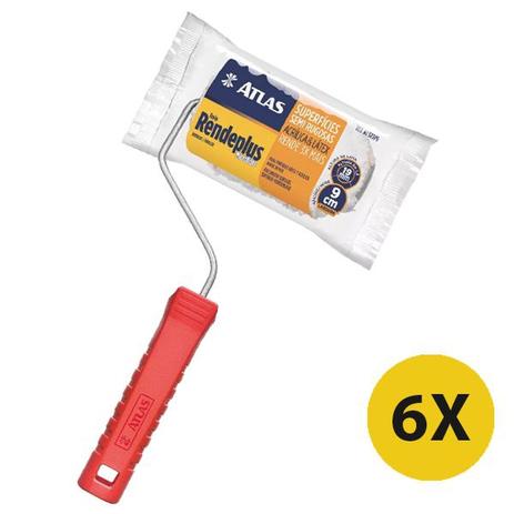 Kit 06 Rolos Rende Plus 9cm Tinta Latex Acrilica Atlas Menor preço em Kit 06 Rolos Rende Plus 9cm Tinta Latex Acrilica Atlas