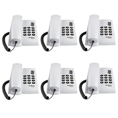 Kit 06 Telefones Com Fio Mesa ou Parede Pleno Branco Intelbras Menor preço em Kit 06 Telefones Com Fio Mesa ou Parede Pleno Branco Intelbras