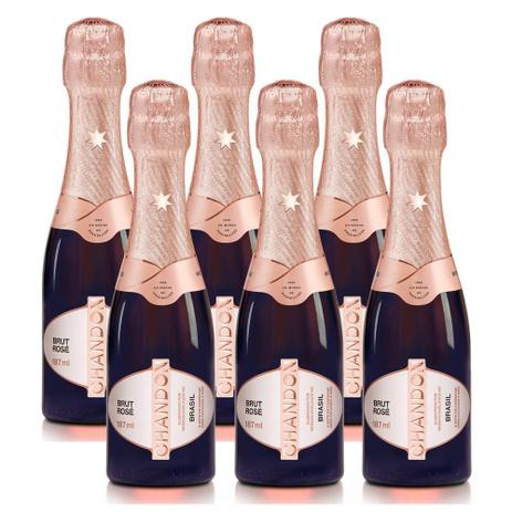 Kit 06 Unidades Mini Espumante Chandon Baby Brut Rosé 187ml Menor preço em Kit 06 Unidades Mini Espumante Chandon Baby Brut Rosé 187ml
