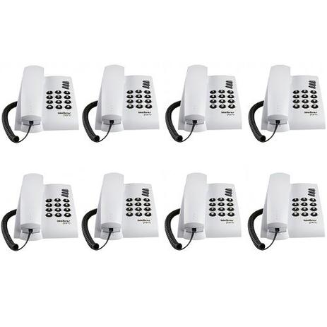 Kit 08 Telefones Com Fio Mesa ou Parede Pleno Branco Intelbras Menor preço em Kit 08 Telefones Com Fio Mesa ou Parede Pleno Branco Intelbras