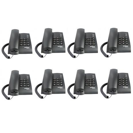 Kit 08 Telefones Com Fio Mesa ou Parede Pleno Preto Intelbras Menor preço em Kit 08 Telefones Com Fio Mesa ou Parede Pleno Preto Intelbras