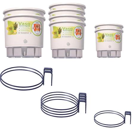 Kit 08 Vasos Raiz e 08 Suportes Anel Treliça Menor preço em Kit 08 Vasos Raiz e 08 Suportes Anel Treliça