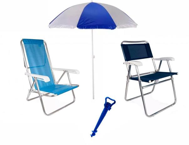 Kit 1 Cadeira Master 1 Cadeira Sannet 1 Saca Areia e 1 Guarda Sol Azul - Mor Menor preço em Kit 1 Cadeira Master 1 Cadeira Sannet 1 Saca Areia e 1 Guarda Sol Azul - Mor