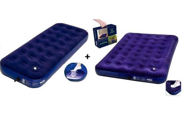 Kit 1 Colchão Inflável Mult Solteiro Mor 9071 + 1 Colchao Inflavel Casal  com Fole Mor 9072 - Colchão Inflável - Magazine Luiza