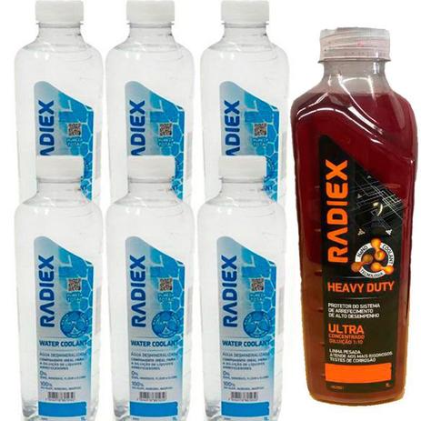 Kit 1 litro aditivo radiador ultraconcentrado + 6 litros agua desmineralizada - kit00994 - Radiex Menor preço em Kit 1 litro aditivo radiador ultraconcentrado + 6 litros agua desmineralizada - kit00994 - Radiex