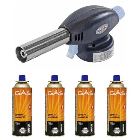 Kit 1 Maçarico Culinário Controle Manual Chama 4 Refil 230g - Ntk/western Menor preço em Kit 1 Maçarico Culinário Controle Manual Chama 4 Refil 230g - Ntk/western