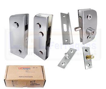 Kit 1 metal para instalação de portas pivotantes de bater cromado - Lgl Menor preço em Kit 1 metal para instalação de portas pivotantes de bater cromado - Lgl