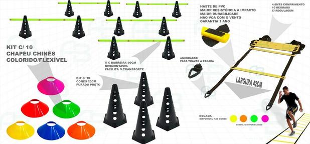 Kit 1 P/ Treinamento Funcional - Escada + 10 Cones + 10 Chapeu - Ana bely Menor preço em Kit 1 P/ Treinamento Funcional - Escada + 10 Cones + 10 Chapeu - Ana bely
