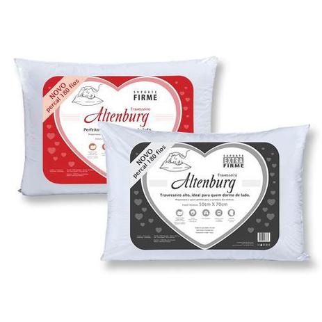 Kit 1 Travesseiro Extra Firme + 1 Firme Altenburg 50x70cm Menor preço em Kit 1 Travesseiro Extra Firme + 1 Firme Altenburg 50x70cm