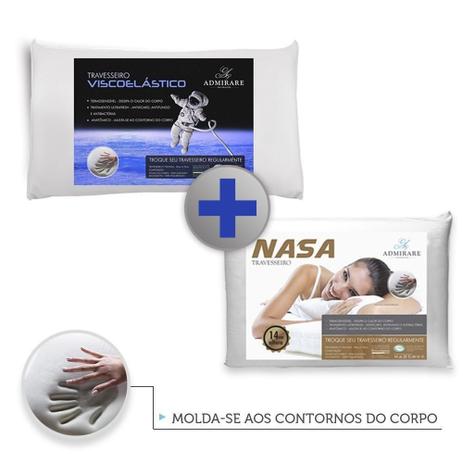 Kit 1 Travesseiro Viscoelástico 10cm + 1 Travesseiro Viscoelástico 14cm Admirare Menor preço em Kit 1 Travesseiro Viscoelástico 10cm + 1 Travesseiro Viscoelástico 14cm Admirare