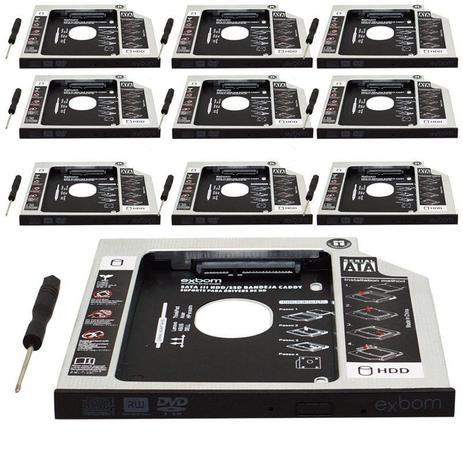 Kit 10 Adaptador Caddy Drive Dvd 9.5mm para HD Sata e SSD 2,5 Notebook Case Gaveta Exbom HDCA-S095 é boa?