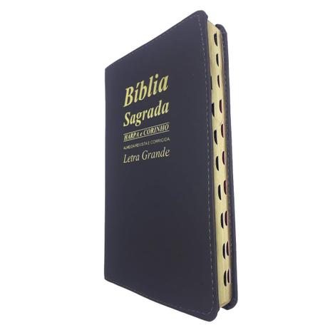 Kit 10 Bíblia Sagrada Letra Grande Preta Com Harpa E Corinhos Menor preço em Kit 10 Bíblia Sagrada Letra Grande Preta Com Harpa E Corinhos