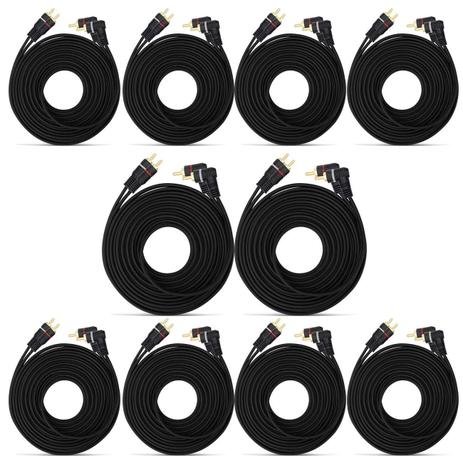 Kit 10 Cabos RCA Duplo 4mm 5m Preto Conector Macho - Tech one Menor preço em Kit 10 Cabos RCA Duplo 4mm 5m Preto Conector Macho - Tech one