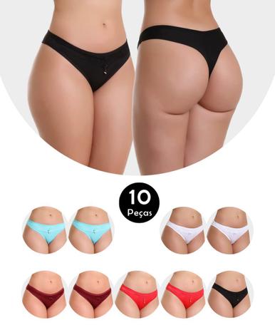 Kit 10 Calcinha Tanga Fio Dental Duplo Em Microfibra Fio Conforto - IMI  LINGERIE - Calcinha - Magazine Luiza