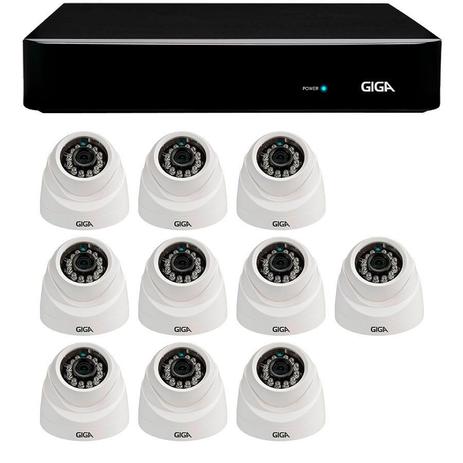 Kit 10 Câmeras de Segurança 1MP HD 720p Giga Security GS0012 + DVR Full HD 1080p 5 em 1 Giga Security + Acessórios Menor preço em Kit 10 Câmeras de Segurança 1MP HD 720p Giga Security GS0012 + DVR Full HD 1080p 5 em 1 Giga Security + Acessórios