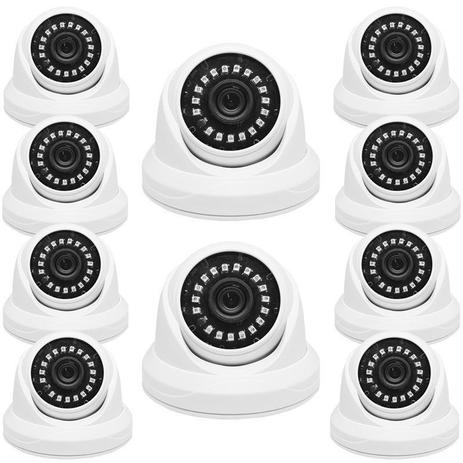 Kit 10 Câmeras de Segurança AHD Dome 2MP 3,6mm 1920x1080p Infravermelho Residencial Interna Branca - Next trading Menor preço em Kit 10 Câmeras de Segurança AHD Dome 2MP 3,6mm 1920x1080p Infravermelho Residencial Interna Branca - Next trading