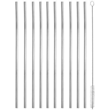 Kit 10 Canudos Inox Sustentável Reto 6,3mm Com Escovinha 19cm - Zanline Menor preço em Kit 10 Canudos Inox Sustentável Reto 6,3mm Com Escovinha 19cm - Zanline