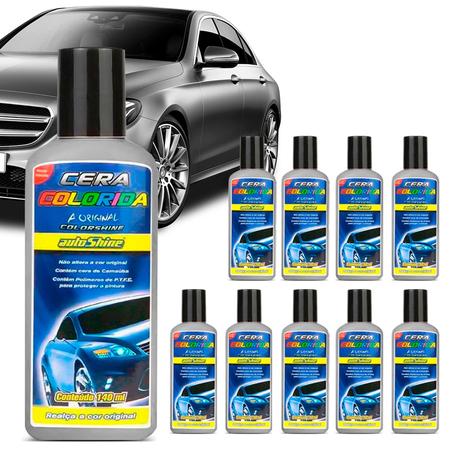 Kit 10 Cera Colorshine Cinza Autoshine 140ml Menor preço em Kit 10 Cera Colorshine Cinza Autoshine 140ml