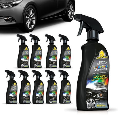Kit 10 Cera Liquida Colorida Express Preto 500ml Autoshine Menor preço em Kit 10 Cera Liquida Colorida Express Preto 500ml Autoshine