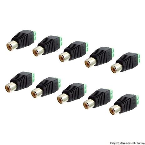 Kit 10 Conector Rca Com Borne Fêmea - Newprotec Menor preço em Kit 10 Conector Rca Com Borne Fêmea - Newprotec