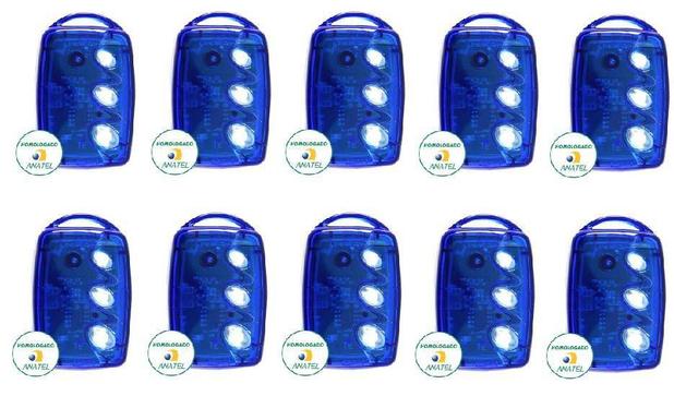 Kit 10 Controles Remotos 433 Mhz 3 Teclas TX3 T-B Azul Linear Menor preço em Kit 10 Controles Remotos 433 Mhz 3 Teclas TX3 T-B Azul Linear