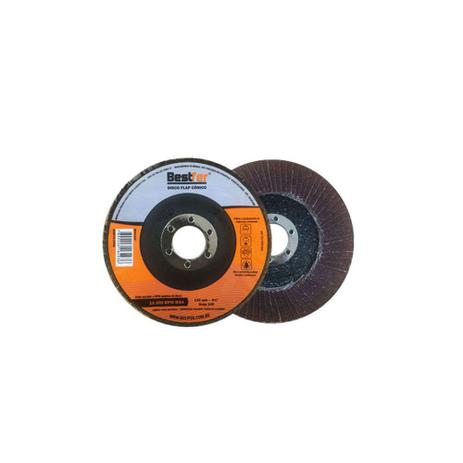 Kit 10 Discos Flap Grão 100 Cônico para Desbaste 4 1/2” Bestfer BFH1314 Menor preço em Kit 10 Discos Flap Grão 100 Cônico para Desbaste 4 1/2” Bestfer BFH1314