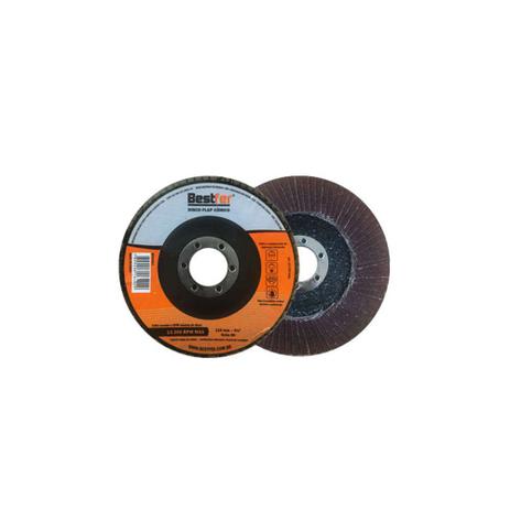 Kit 10 Discos Flap Grão 80 Cônico para Desbaste 4 1/2” Bestfer BFH1313 Menor preço em Kit 10 Discos Flap Grão 80 Cônico para Desbaste 4 1/2” Bestfer BFH1313