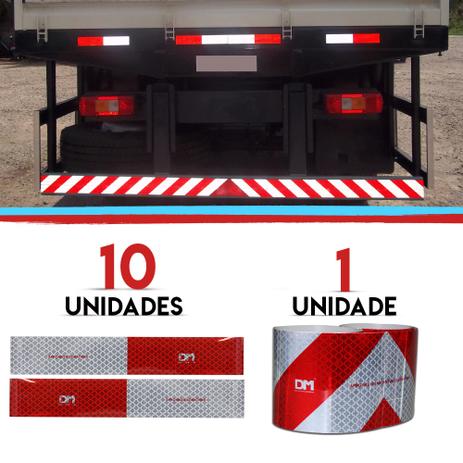 Kit 10 Faixa Refletiva Lateral e 01 Faixa Parachoque Caminhao Bau Onibus Carreta Denatran Padrao - Dm Menor preço em Kit 10 Faixa Refletiva Lateral e 01 Faixa Parachoque Caminhao Bau Onibus Carreta Denatran Padrao - Dm
