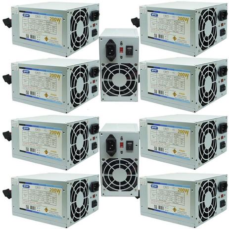 KIt 10 Fontes Pc Atx 200W Reais Real Silenciosa com Cabo de Força Nova Knup KP-517 Cinza Bivolt Menor preço em KIt 10 Fontes Pc Atx 200W Reais Real Silenciosa com Cabo de Força Nova Knup KP-517 Cinza Bivolt