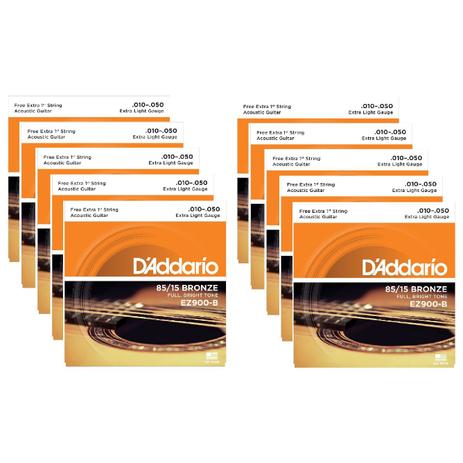 Kit 10 Jogos Encordoamento Cordas Daddario Violão Aço Ez900 - Daddario Menor preço em Kit 10 Jogos Encordoamento Cordas Daddario Violão Aço Ez900 - Daddario
