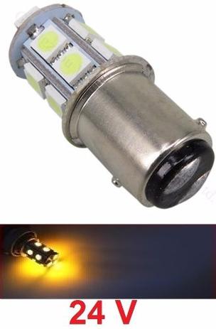 Kit 10 Lampada 13 Led Bay15d 2P P21 1157 Laranja 24v - Mfl é boa?