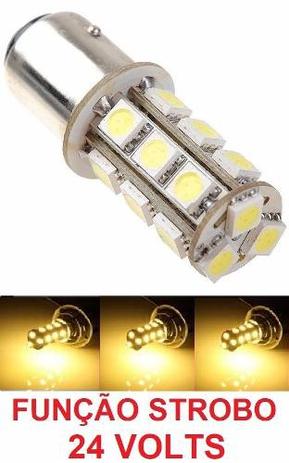 Kit 10 Lampada 18 Led Ba15 Strobo 1P P21 1156 Laranja 24v - Mfl Menor preço em Kit 10 Lampada 18 Led Ba15 Strobo 1P P21 1156 Laranja 24v - Mfl