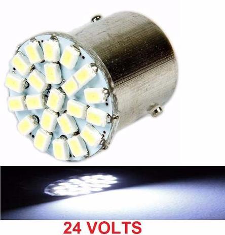 Kit 10 Lampada 22 Led Ba15s 1P P21 1156 Branca 3014 24v - Mfl Menor preço em Kit 10 Lampada 22 Led Ba15s 1P P21 1156 Branca 3014 24v - Mfl