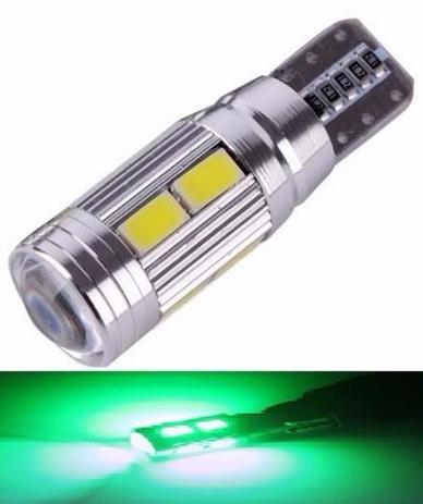 Kit 10 Lampada T10 Cambus Cree 10 Led Verde 12v - Mfl Menor preço em Kit 10 Lampada T10 Cambus Cree 10 Led Verde 12v - Mfl