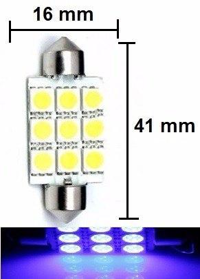 Kit 10 Lampada Torpedo C5w 9 Led Azul 41 Mm 12v - Mfl Menor preço em Kit 10 Lampada Torpedo C5w 9 Led Azul 41 Mm 12v - Mfl