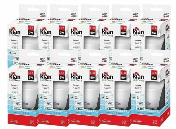 Kit 10 Lâmpadas 9w Bulbo Led - Kian Menor preço em Kit 10 Lâmpadas 9w Bulbo Led - Kian