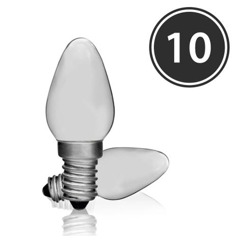 Kit 10 Lâmpadas Decorativas Chupeta CH-24 Leitosa E-14 7W 220V Toplux Menor preço em Kit 10 Lâmpadas Decorativas Chupeta CH-24 Leitosa E-14 7W 220V Toplux