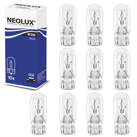 Kit 10 Lâmpadas Halógena W3 3200K 3W 12V Neolux Standard Aplicação Luz de Painel e Interior Menor preço em Kit 10 Lâmpadas Halógena W3 3200K 3W 12V Neolux Standard Aplicação Luz de Painel e Interior