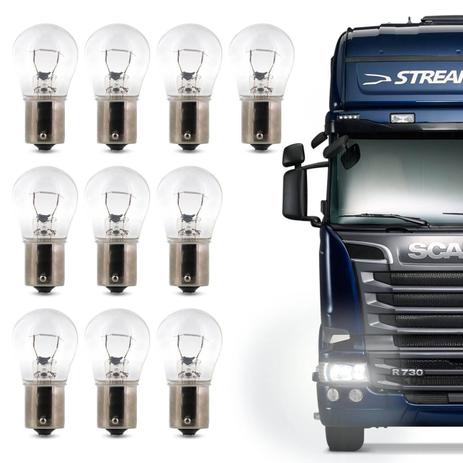 Kit 10 Lâmpadas Halógenas 1 Polo Trava Reta P21W 1141 3200K 21W 24V Lanterna Traseira Ré Freio Seta - Prime Menor preço em Kit 10 Lâmpadas Halógenas 1 Polo Trava Reta P21W 1141 3200K 21W 24V Lanterna Traseira Ré Freio Seta - Prime